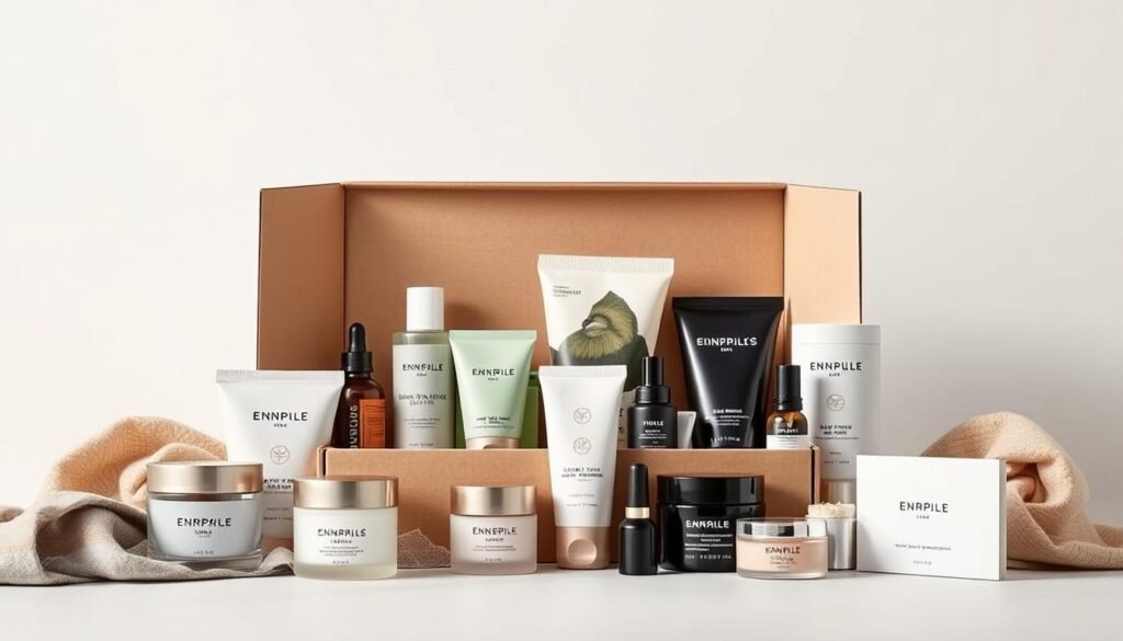 Sleek and modern subscription box arrangement against a clean, minimalist backdrop. A selection of premium products neatly displayed in a stylish, minimalist packaging design, showcasing the diversity and appeal of popular global subscription services. Soft, diffused lighting accentuates the high-quality textures and materials, creating an alluring and aspirational visual. The composition emphasizes the curated, personalized nature of subscription box offerings, hinting at the potential for such services to elevate the shopping experience in the Indonesian market. Sleek and modern subscription box arrangement against a clean, minimalist backdrop. A selection of premium products neatly displayed in a stylish, minimalist packaging design, showcasing the diversity and appeal of popular global subscription services. Soft, diffused lighting accentuates the high-quality textures and materials, creating an alluring and aspirational visual. The composition emphasizes the curated, personalized nature of subscription box offerings, hinting at the potential for such services to elevate the shopping experience in the Indonesian market.
